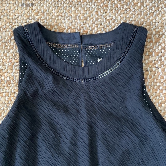 Elevenses(Anthropologie) Black Plisse Romper - Picture 3 of 5